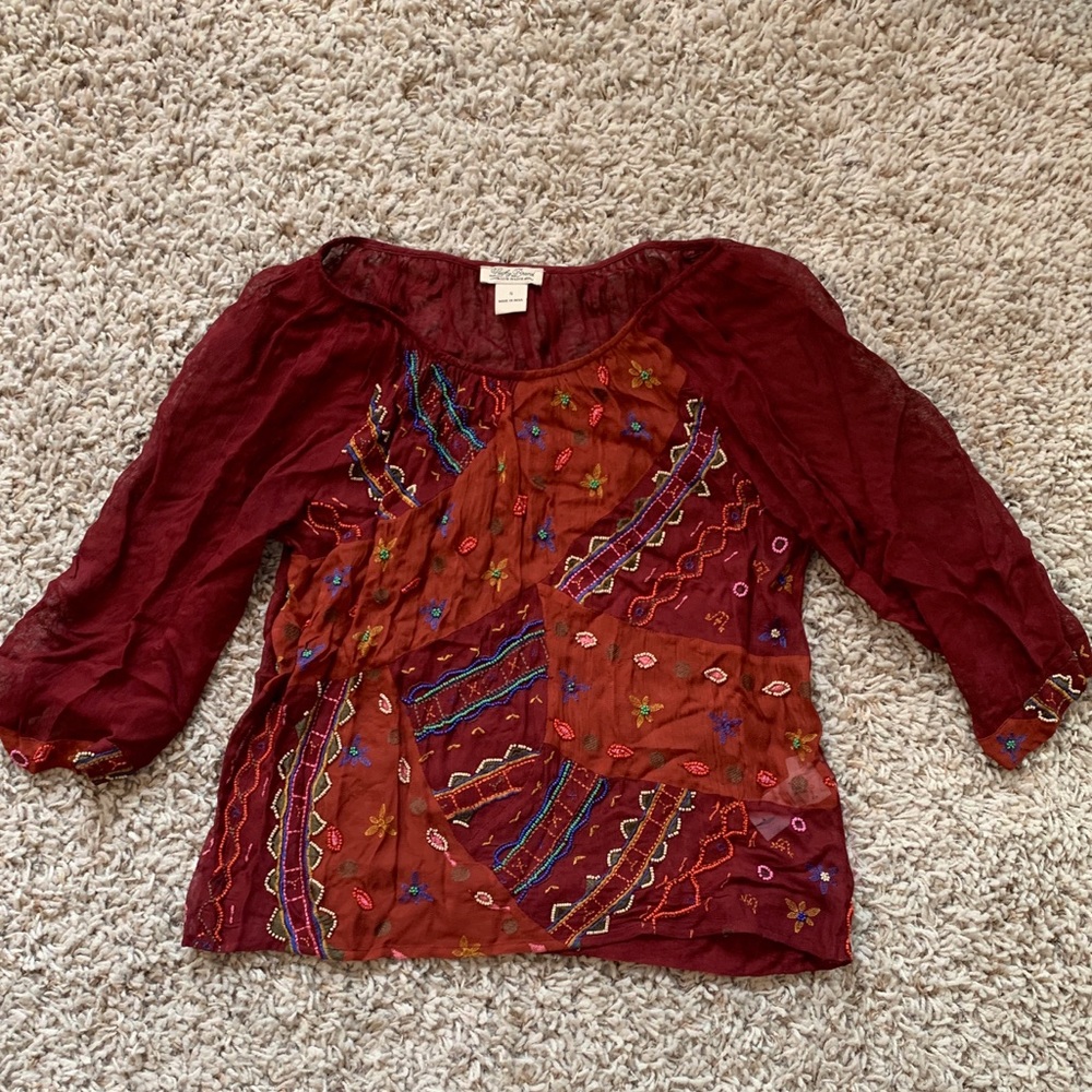 Lucky brand size small boho shirt